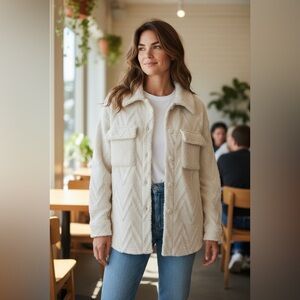 Anthropologie Flat White Sweater Coat